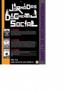 Cartel del programa de documentales sociales // UJCE Aranjuez